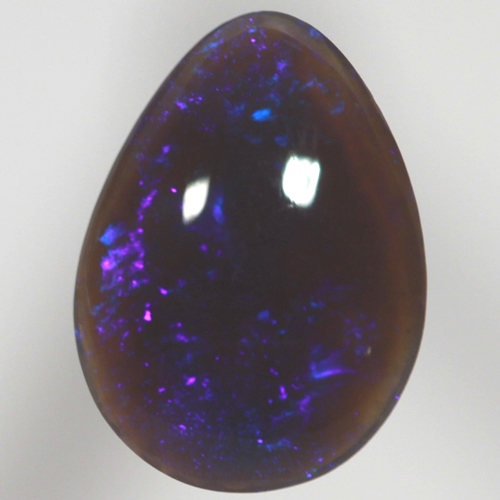 SOLID BLACK CRYSTAL OPAL Bright peacock purple blue 